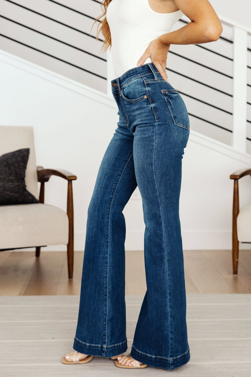 Sydney High Rise Trouser Flare Jeans- Size 1, 9