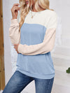 Lovelet Color Block Round Neck Long Sleeve Sweatshirt