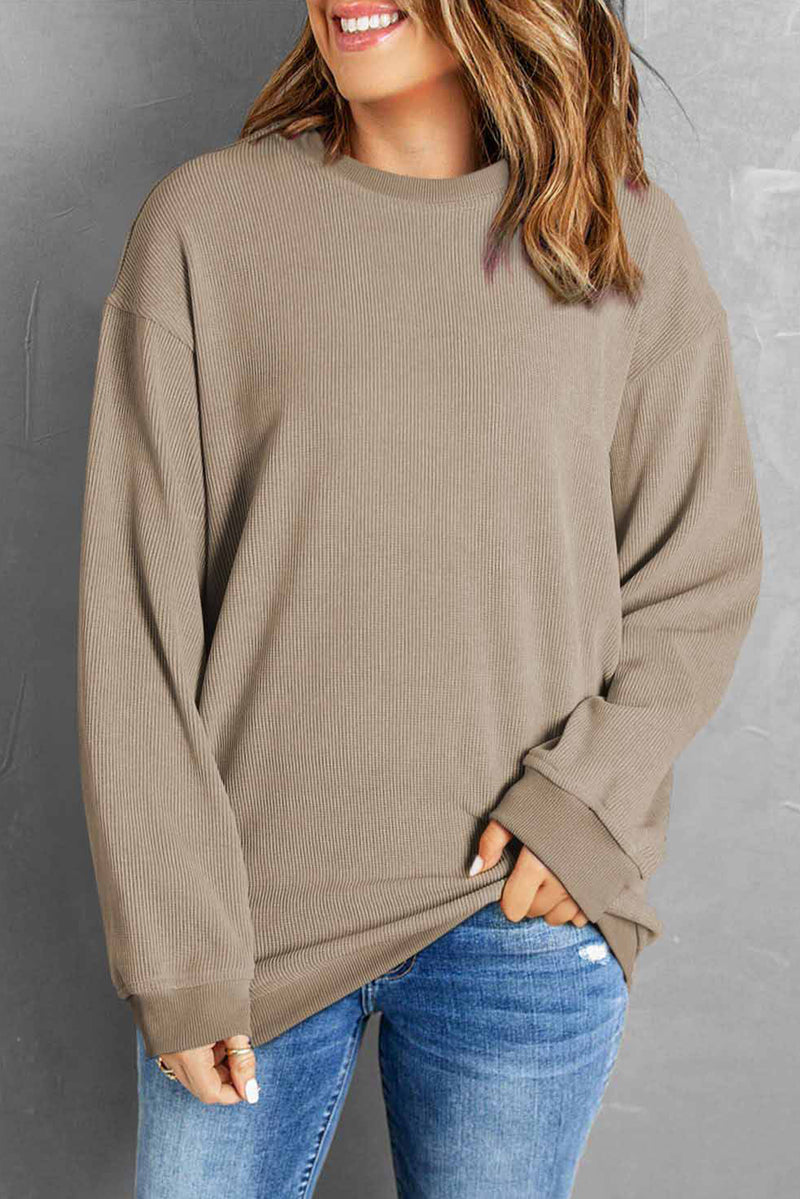 Round Neck Dropped Shoulder Sweatshirt