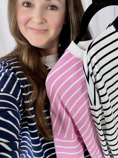 Almost Therapeutic Drop Shoulder Pullover in Candy Pink