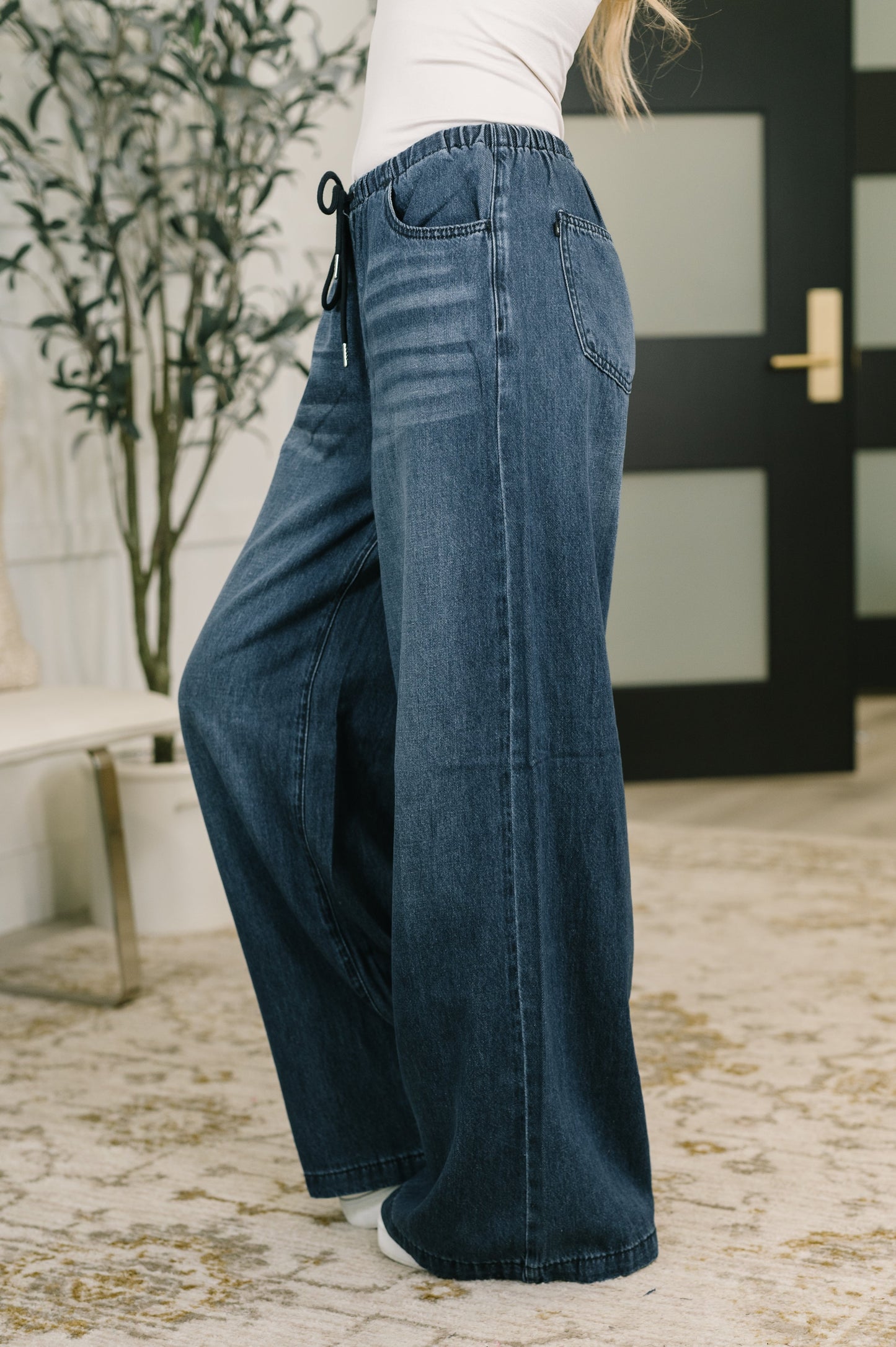 Ashley High Waist Featherweight Palazzo Jean