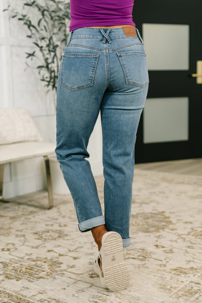 Becky Mid Rise Cool Denim Boyfriend  Jean