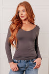 Bring in the Basics Seamless Reversible V-Neck Charcoal