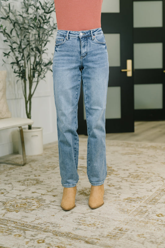 Corrine Mid Rise Control Top Vintage Straight Jeans