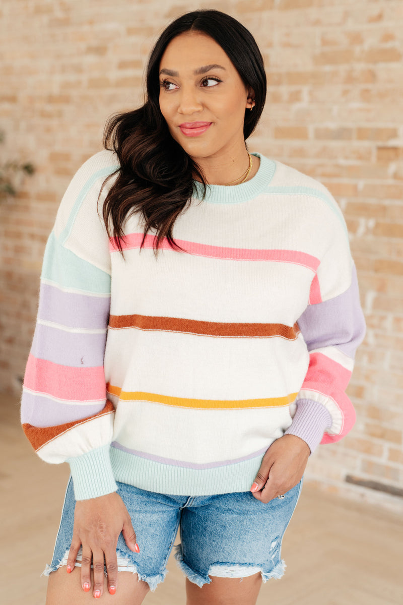 Flawless Features Striped Sweater- Large