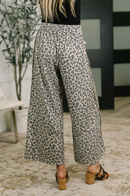 Follow the Flow Wide Leg Leopard Print Bottoms