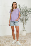 Heathered Harmony Basic Tee in Lavender