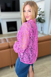 Stick Together Lace Button Up in Magenta