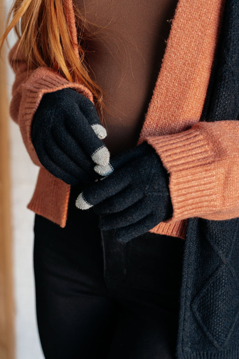 Jane Frost Beanie, Glove, and Scarf Set In Black