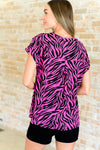 Lizzy Cap Sleeve Top in Pink and Black Zebra