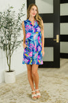 Lizzy Tank Dress in Bright Royal Floral