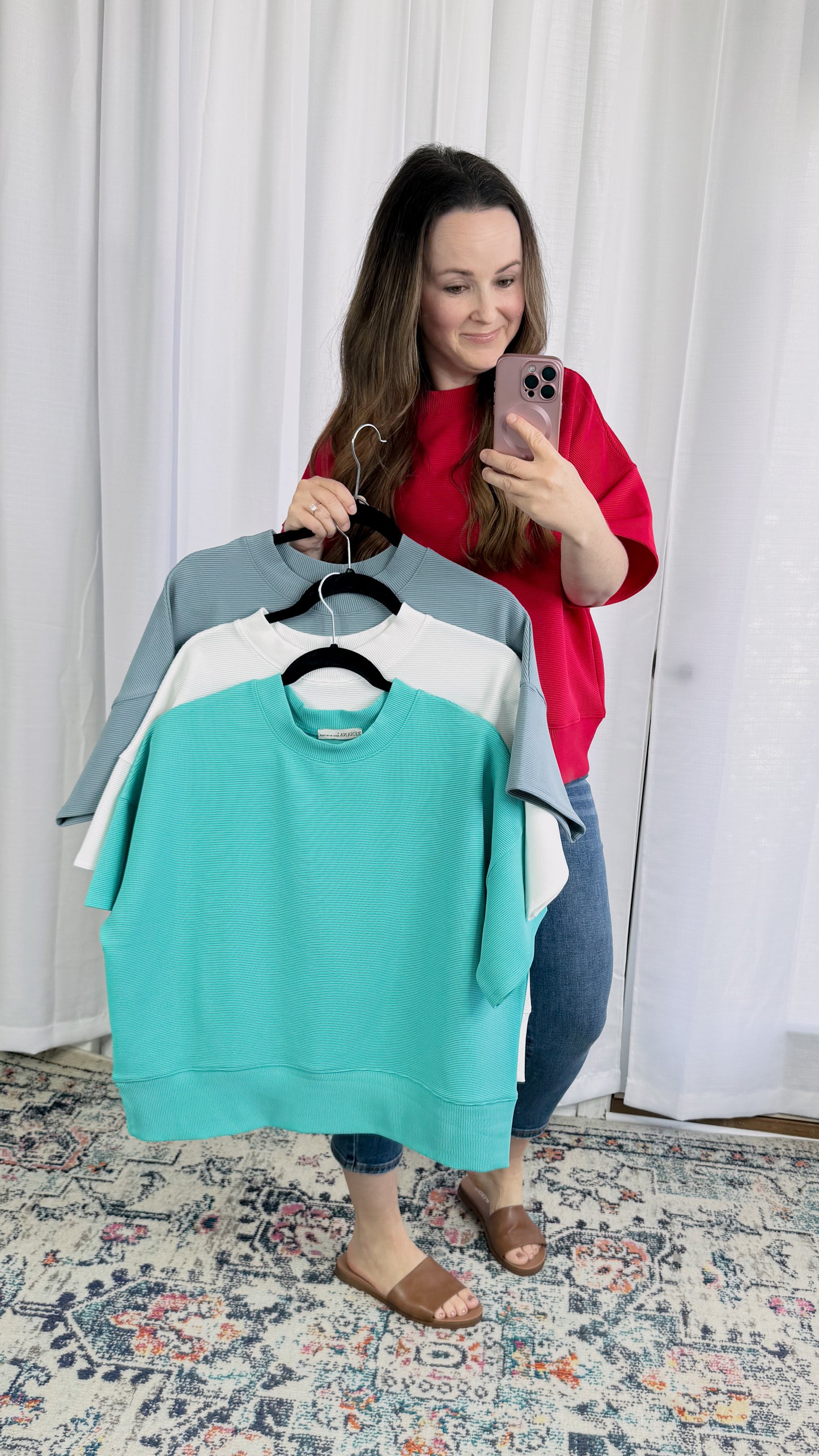 Sense of Clarity Boxy Top in Blue Grey