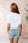 Rory Ribbed Cropped Tennis Tee in White