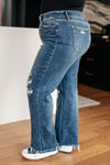 Rose High Rise 90's Straight Jeans in Dark Wash- 11