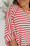 Sass in Session Relaxed Top in Cream Red