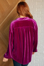 The Best Policy Velvet Balloon Sleeve Top