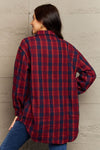 Ninexis Full Size Plaid Collared Neck Button-Down Long Sleeve Jacket