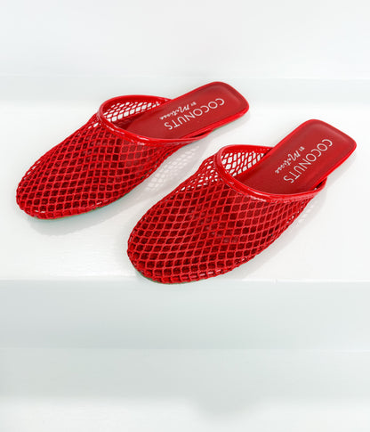 Brooklyn Flat Mule in Red