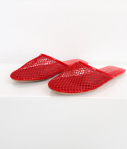 Brooklyn Flat Mule in Red