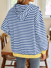 Lovelet Drawstring Striped Long Sleeve Hoodie