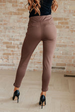 Magic Ankle Crop Skinny Pants in Dark Brown- 1XL
