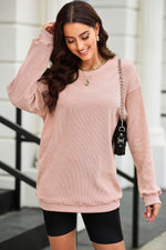 Round Neck Dropped Shoulder Sweatshirt