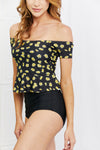 Marina West Swim Coastal Cutie Off-Shoulder Swim Tankini Set in Sunflower