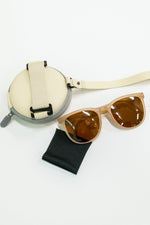 Collapsible Girlfriend Sunnies & Case in Tan