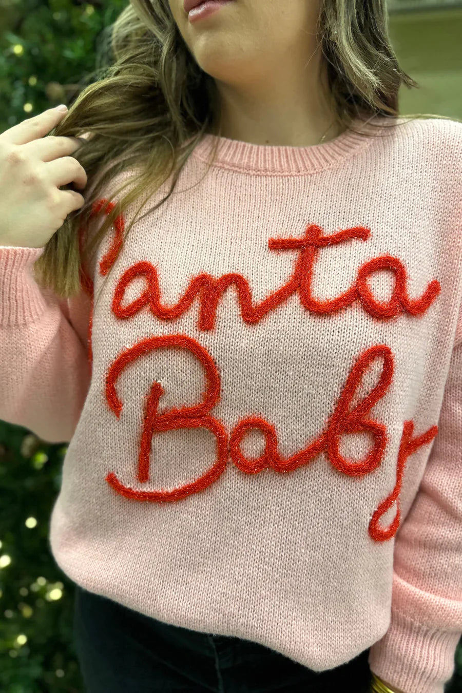 PREORDER: Santa Baby Tinsel Sweater