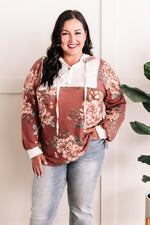 8.28 Button Front Swoodie In Autumn Florals