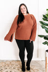 Knit Sweater With Zipper Sleeve Detail In Rustic Fall