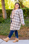 Fall In Love Plaid Jacket in Cream- large