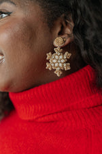 Glitz And Glam Beaded Snowflake Earrings