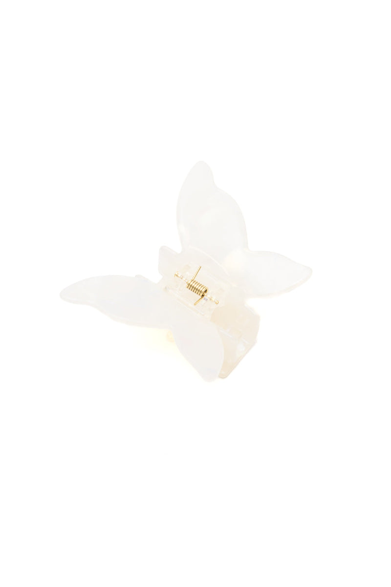 Pearl Butterfly Claw Clip in Ivory