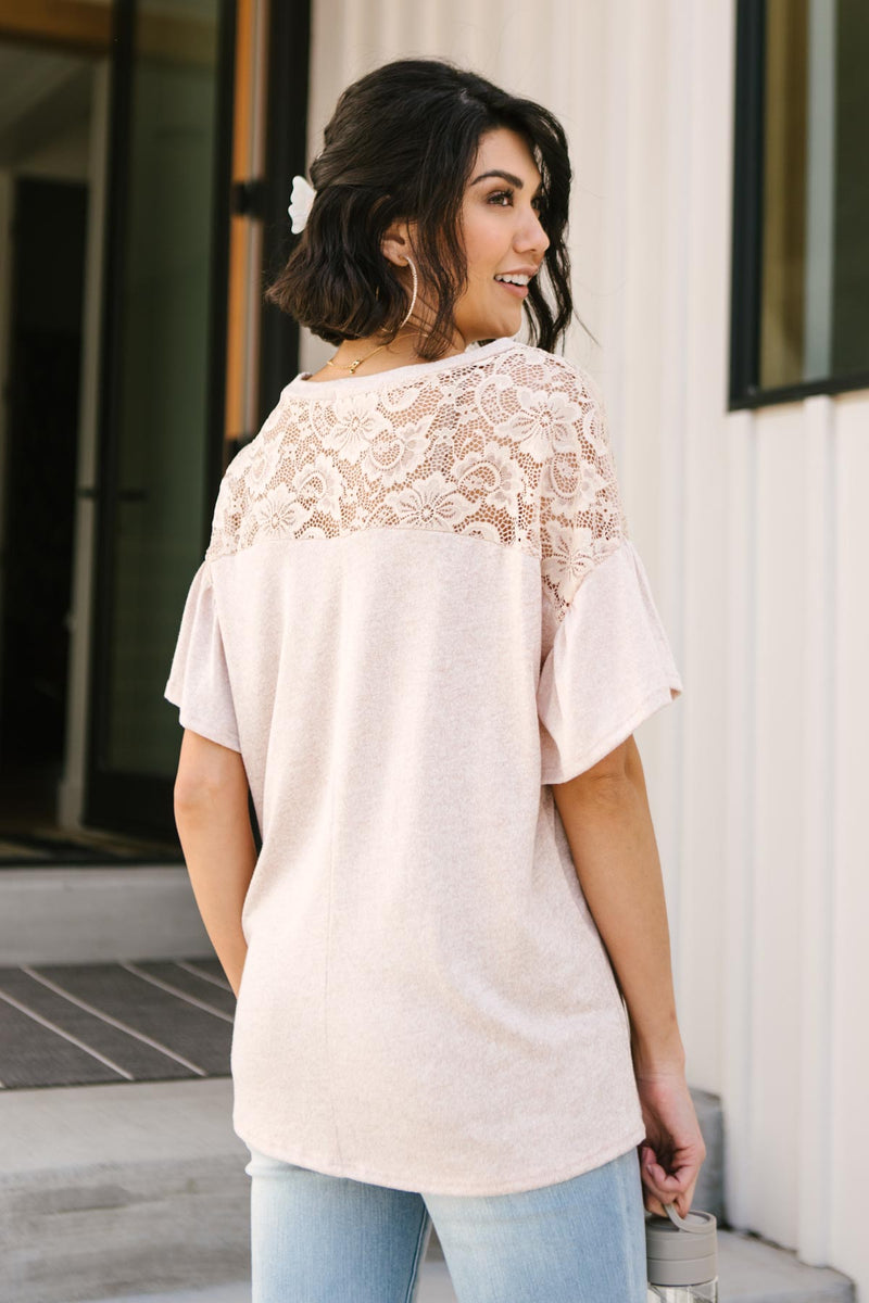 The Looking Around In Lace Top