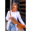 Suede Removeable Fringe Fanny Pack Bum Bag in Tan